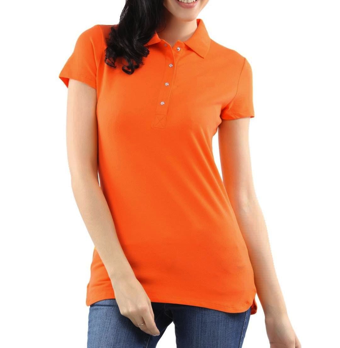 LADIES HIGH QUALITY SOLID LONG PIQUE POLO SHIRT
