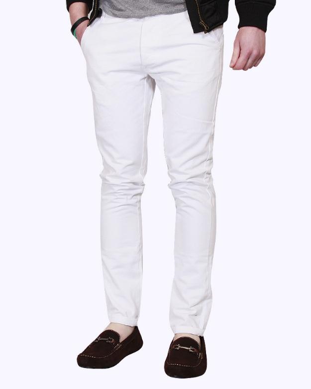 MEN’S HIGH QUALITY SLIM FITTED WHITE CHINO PANT